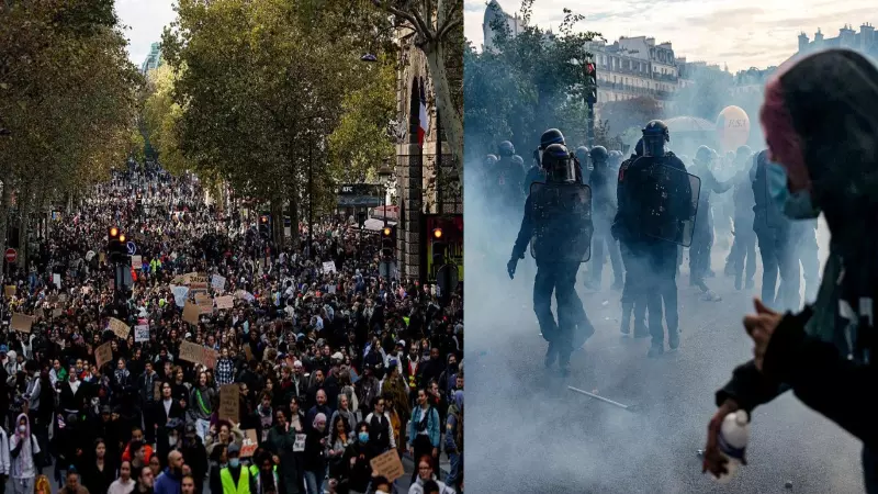 france protests trump statement and police fire tear gas (PC: AI Representative Image) france protests trump statement and police fire tear gas (PC: AI Representative Image)
