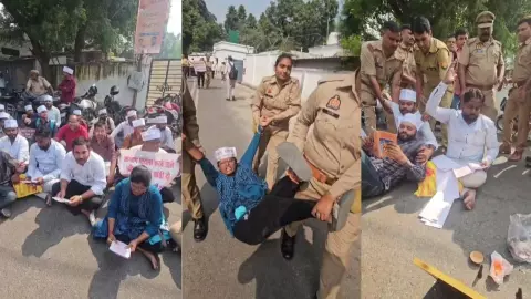 लखनऊ: शिक्षा मंत्री आवास पर शिक्षक अभ्यर्थियों ने किया सुंदरकांड पाठ, पुलिस से तीखी झड़प