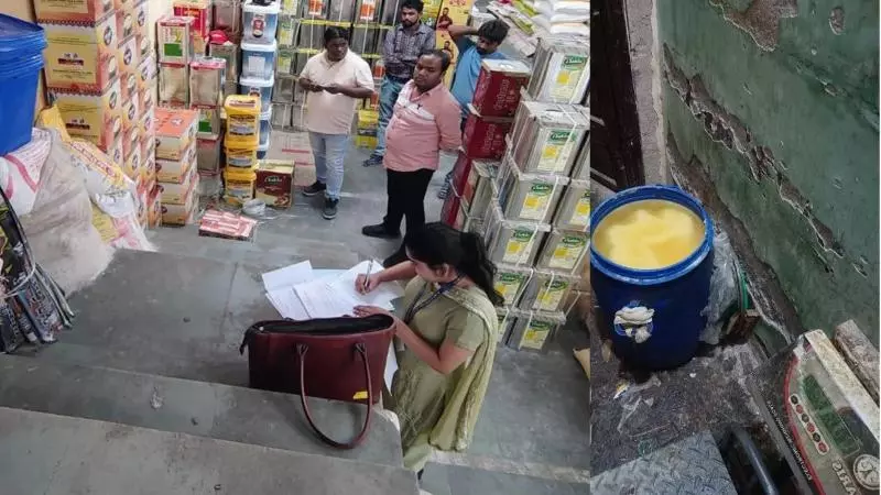 Delhi में मिलावटखोरों पर रेखा सरकार का बड़ा प्रहार! 948.9 लीटर घी जब्त, 402 किलो मिठाई और खोया मंडी में भी छापेमारी Delhi में मिलावटखोरों पर रेखा सरकार का बड़ा प्रहार! 948.9 लीटर घी जब्त, 402 किलो मिठाई और खोया मंडी में भी छापेमारी