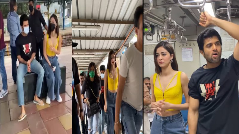 vijay deverakonda ananya pandey in mumbai local for their upcoming