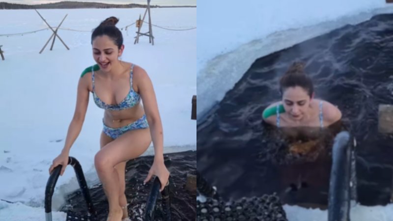 Rakul Preet Singh wears blue bikini in minus 15 degrees, takes dip in cold water; VIDEO
