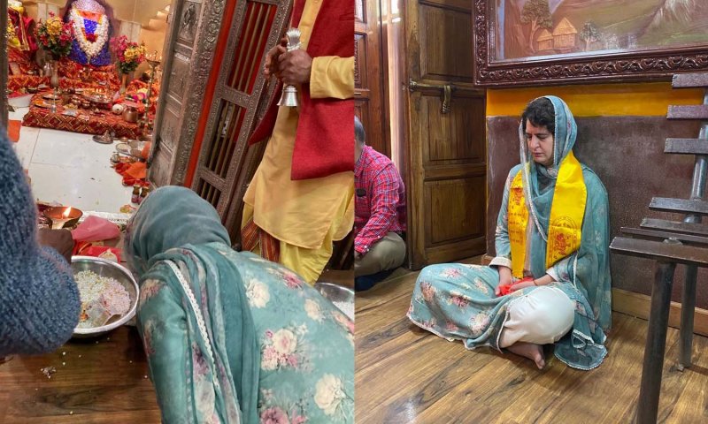 Priyanka Gandhi: कर्नाटक चुनाव के नतीजों के बीच हनुमान मंदिर पहुंची प्रियंका, गुरुवार को आईं थी शिमला