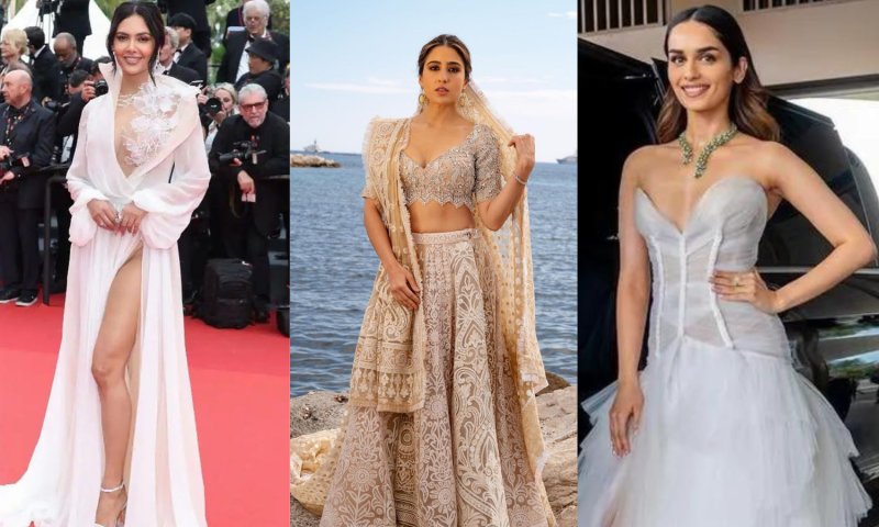 Cannes 2023: कान्स के रेड कार्पेट पर दुल्हन बन पहुंचीं सारा अला खान, ईशा और मानुषी ने भी बिखेरा जलवा