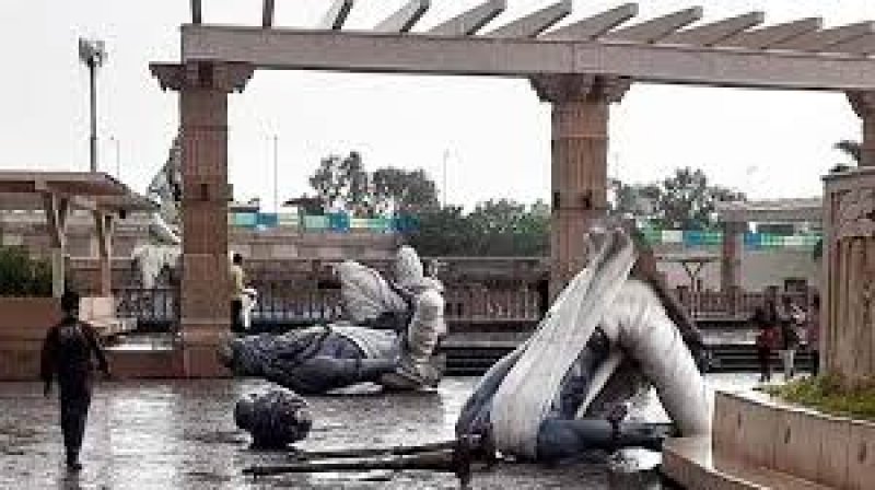 Ujjain Mahakal Lok Idols: रविवार को तेज आंधी तूफान से टूटी महाकाल लोक की मूर्तियां, कांग्रेस ने लगाया भ्रष्टाचार का आरोप