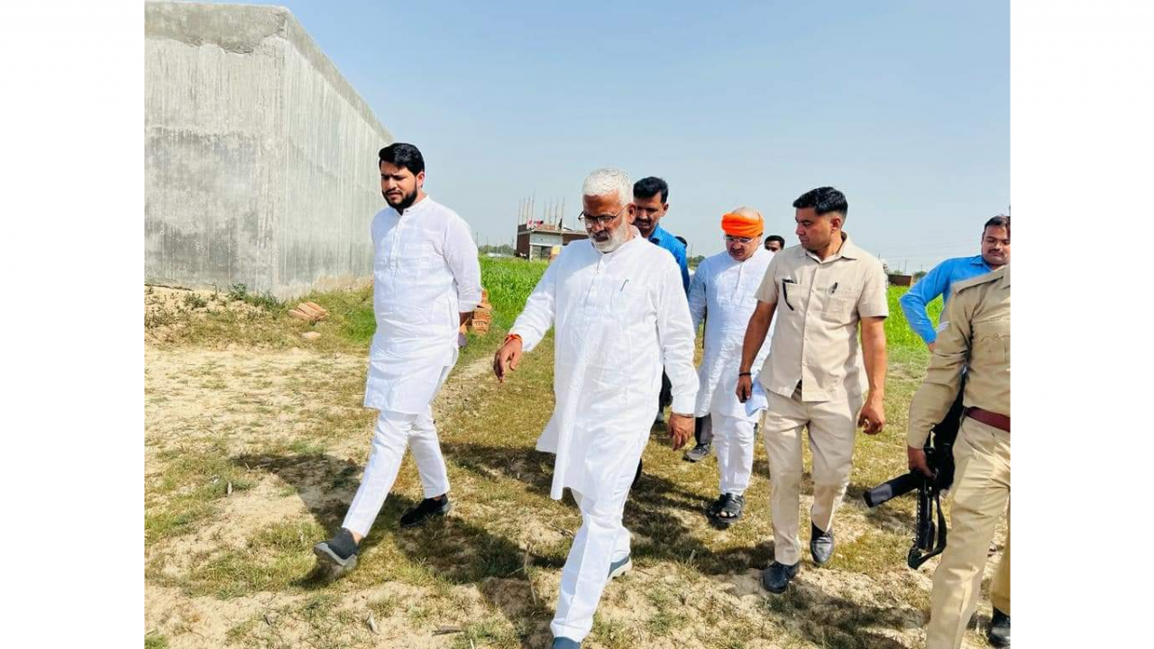 jal shakti minister swatantra dev singh in chakeri area sajari bingawa