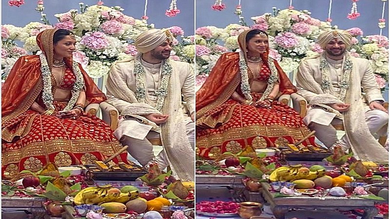 Karan-Drisha Wedding: हमेशा के लिए एक-दूजे के हुए करण-द्रिशा, सुर्ख लाल जोड़े में बेहद प्यारी लगीं सनी देओल की बहू