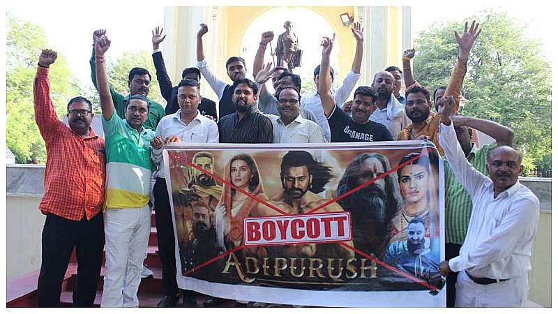 Lucknow News: आदिपुरुष फिल्म का करणी सेना ने जमकर किया विरोध, तत्काल बैन लगाने की मांग