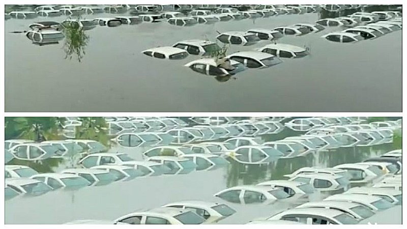 हिंडन का प्रलयंकारी रूप ! नोएडा खादर की अवैध पार्किंग में घुसा पानी, डूब गईं सैकड़ों कार, हजारों विस्थापित