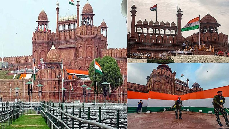 Delhi Red Fort: आजादी के जश्न के लिए लाल किला तैयार, अभूतपूर्व सुरक्षा, 10 हजार जवान तैनात, 1000 कैमरों से निगरानी