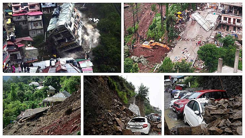 Shimla में दरक रहा पहाड़, ताश के पत्तों की तरह ढहे कई मकान, 4 NH और 857 सड़कें बंद...7 हजार Cr. का नुकसान