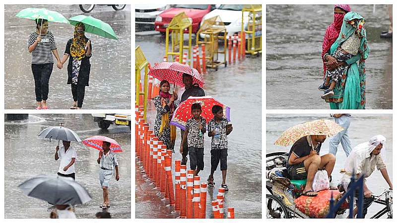 Lucknow Ka Mausam: लखनऊ में बारिश ने गिराया पारा, ठंडी हवाओं ने गिराया पारा, उमस से मिली निजात